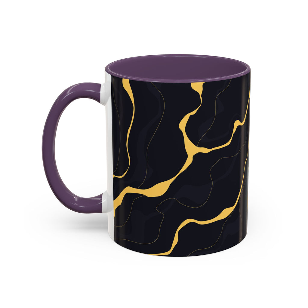 Black & Gold Marble Accent Coffee Mug — 11/15oz