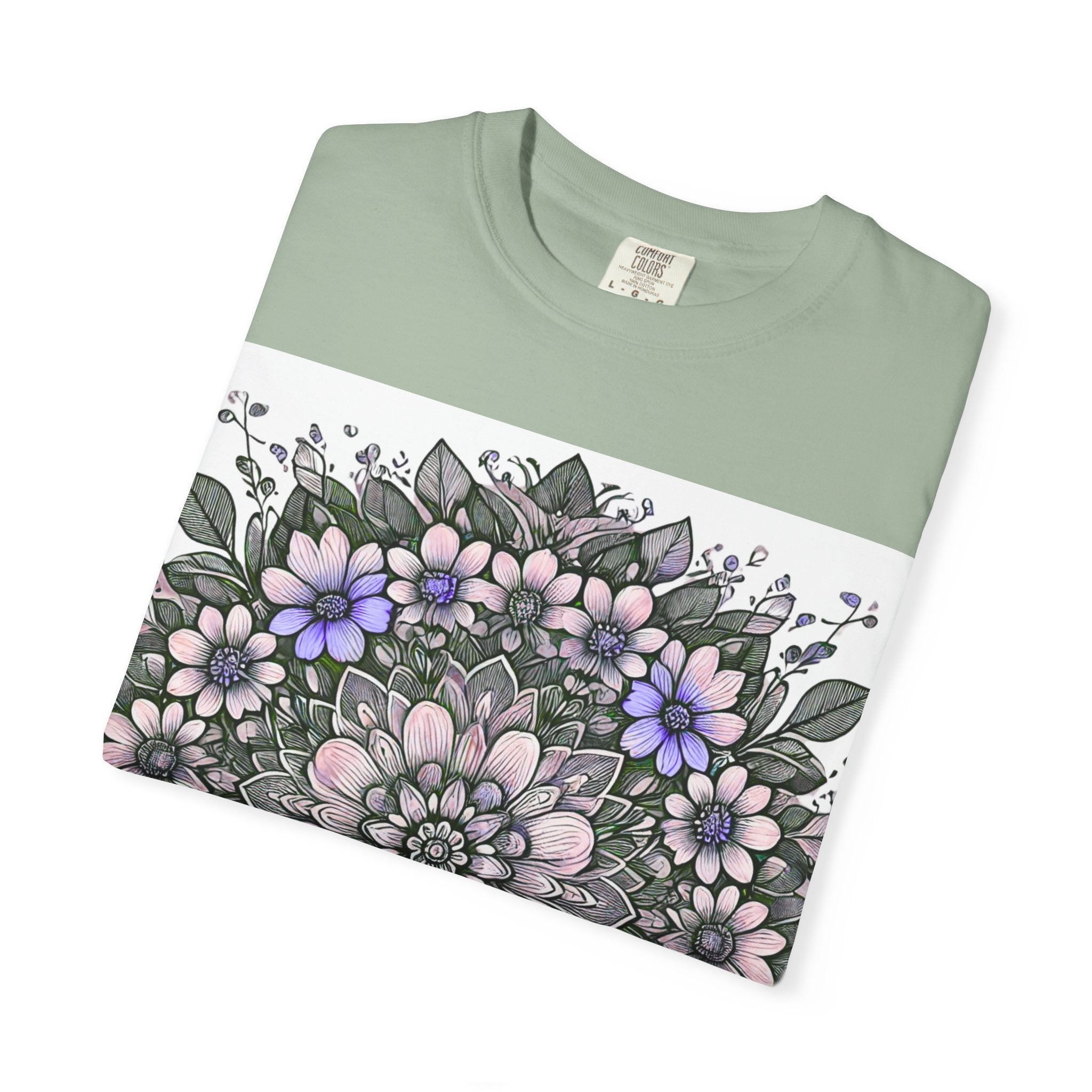 Floral Mandala T-Shirt — Pastel Garden Blossom Tee