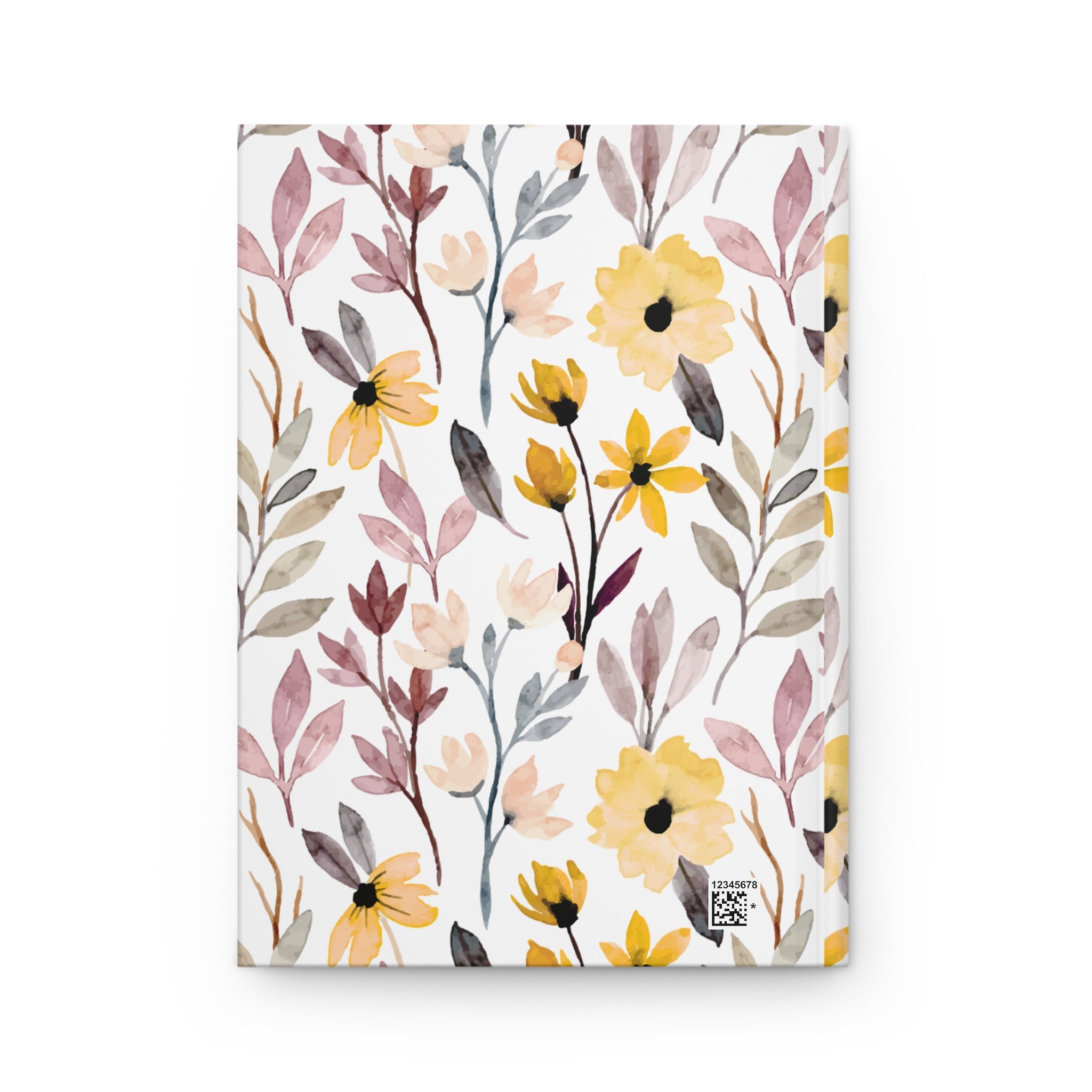 Floral Watercolor Hardcover Journal – Yellow & Blush Botanical Notebook