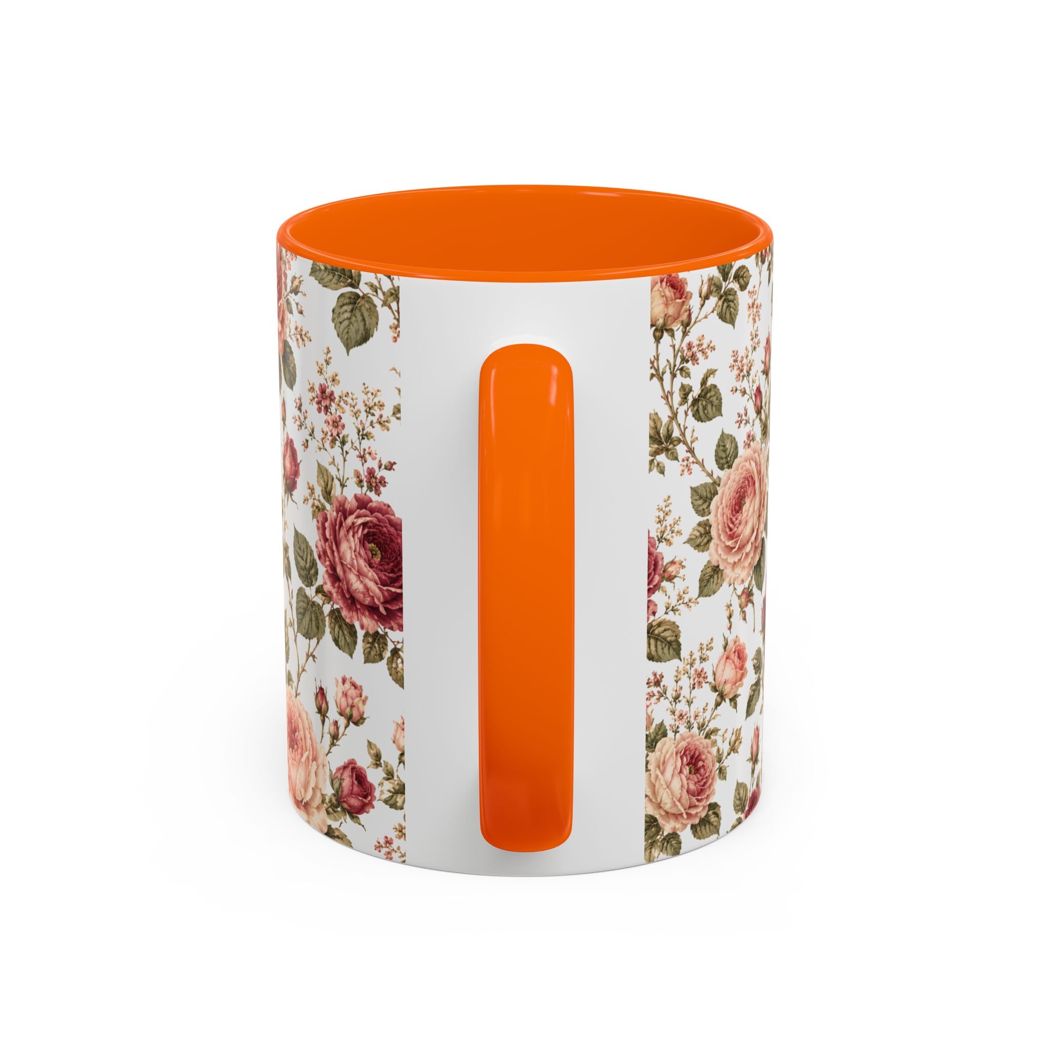 Floral Rose Accent Coffee Mug — Vintage Garden 11/15oz