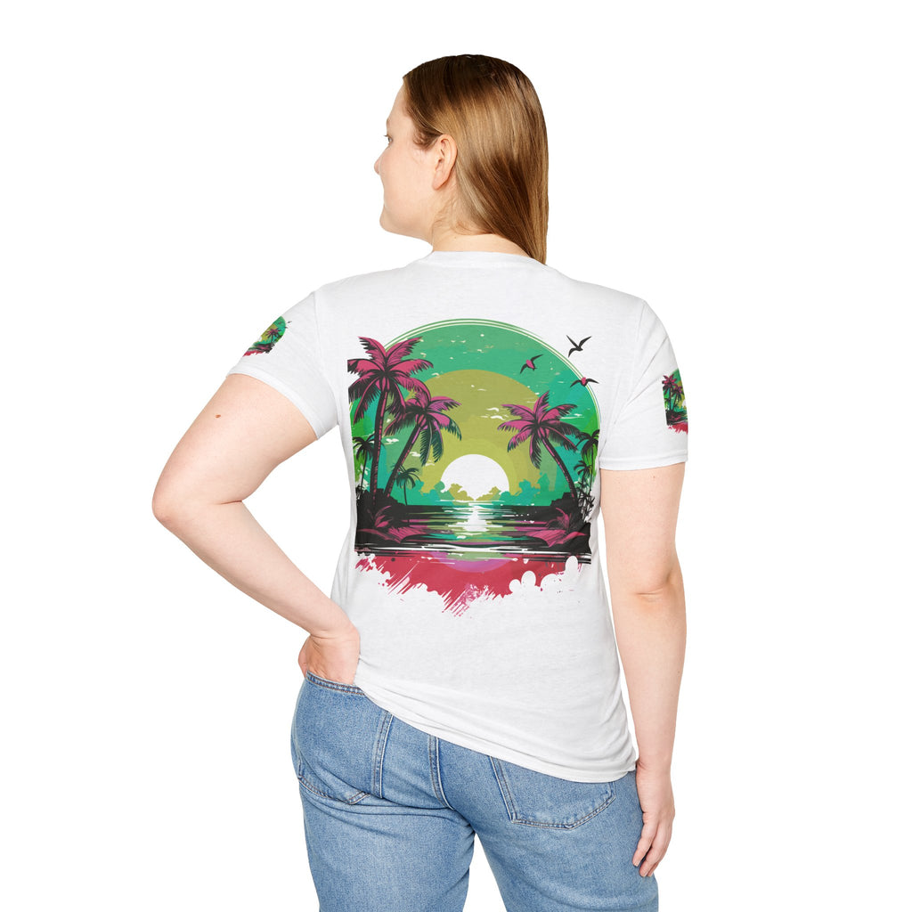 T-Shirt — Tropical Sunset Palm Beach Graphic Tee