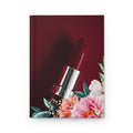 Floral Lipstick Hardcover Journal — Chic Makeup Notebook for Beauty Lovers