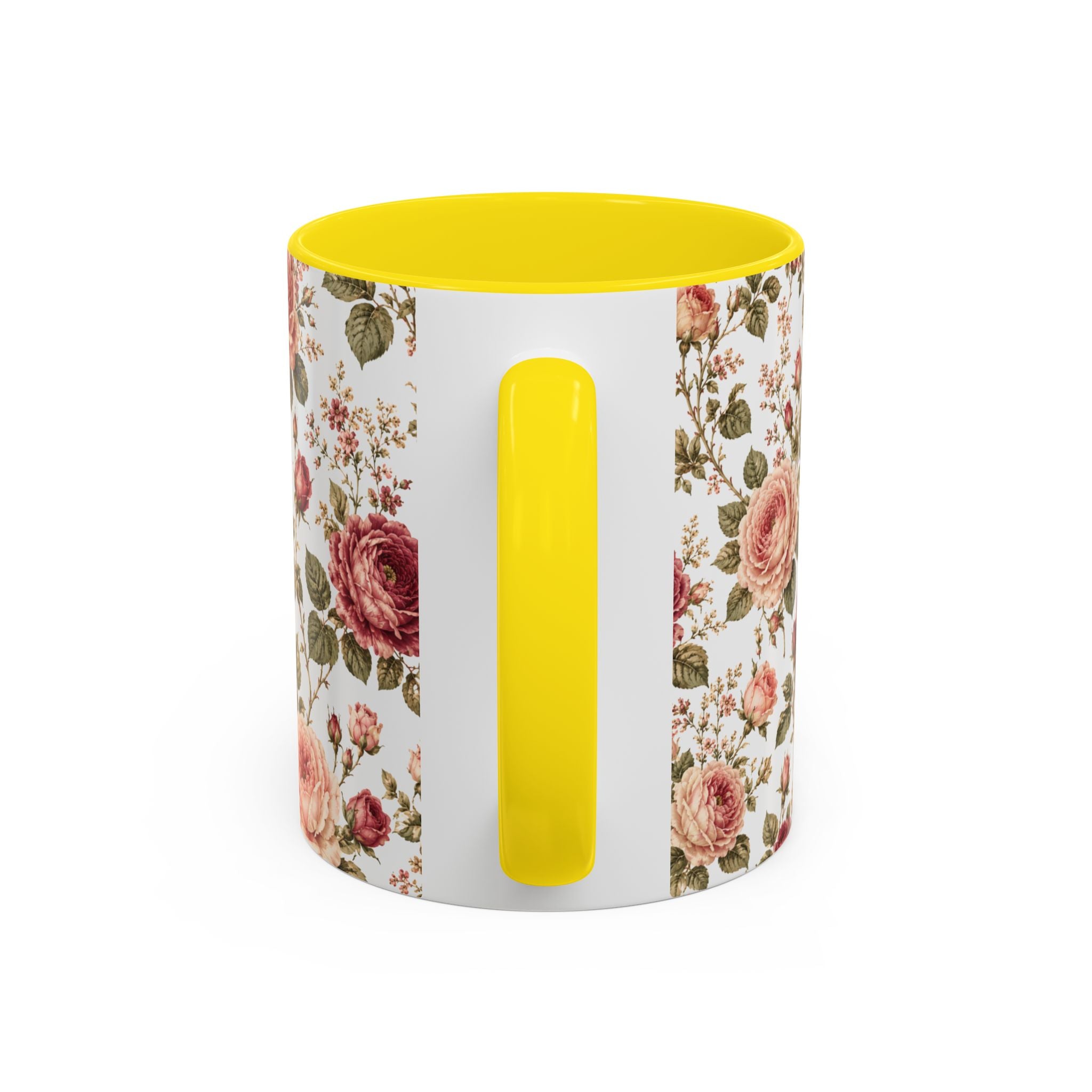 Floral Rose Accent Coffee Mug — Vintage Garden 11/15oz