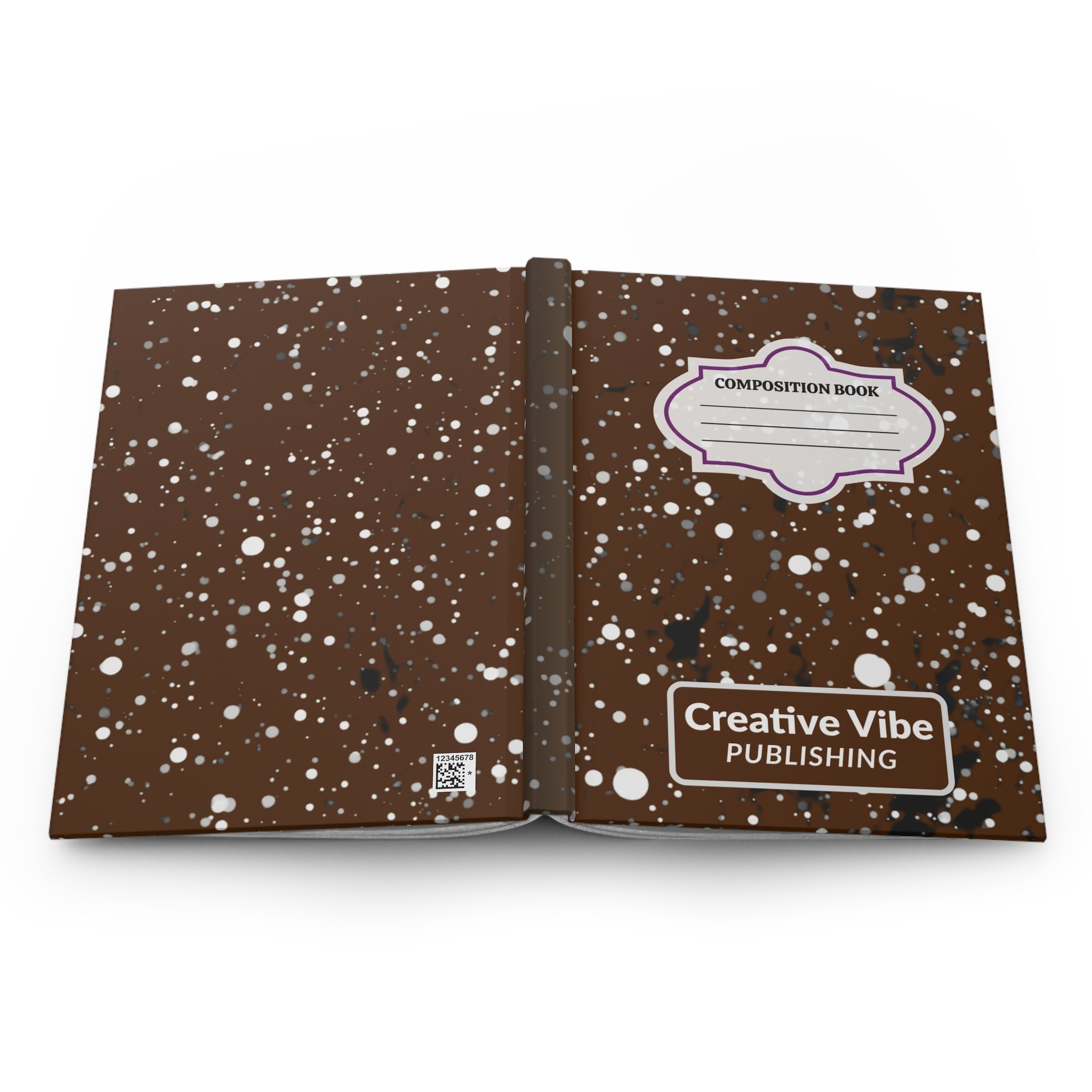 Composition Notebook Hardcover Journal — Brown Splatter 'Creative Vibe Publishing'