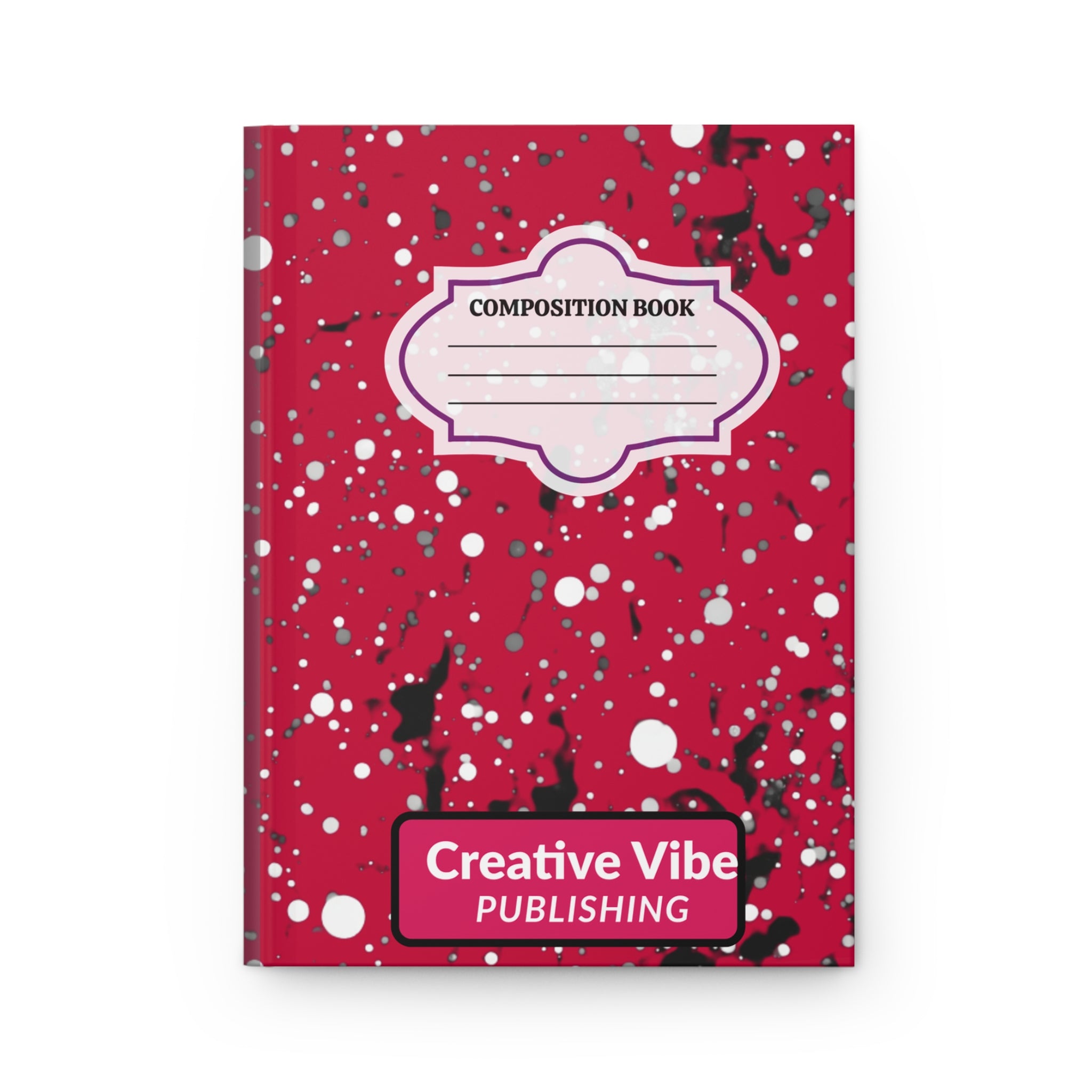 Composition Book Hardcover Journal — Red Splatter Creative Vibe Notebook