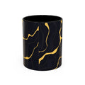 Black & Gold Marble Accent Coffee Mug — 11/15oz