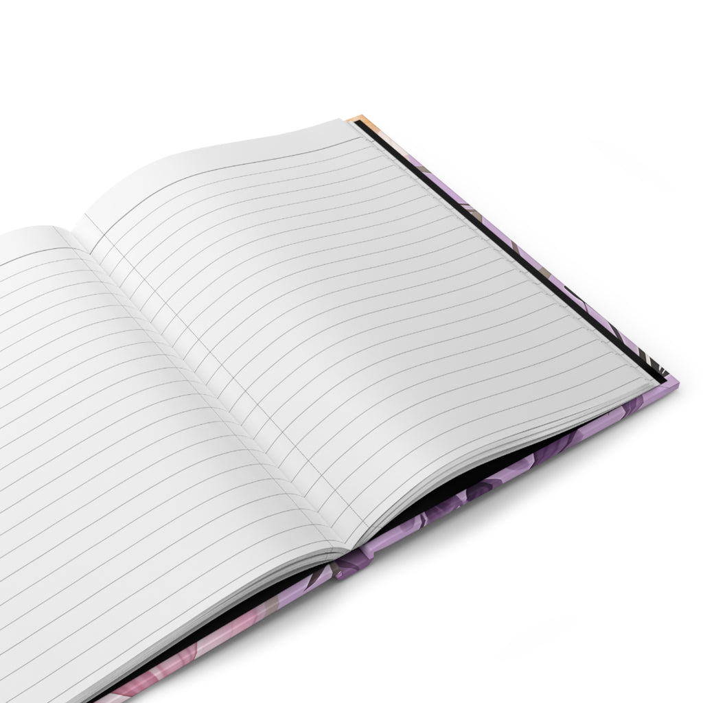 Floral Lavender Hardcover Journal — 'Creative Vibe' Pink Bloom Notebook