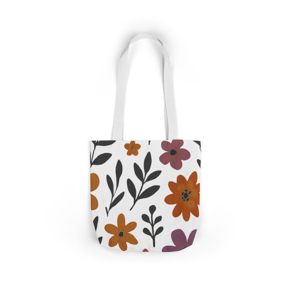 Floral Canvas Tote Bag — Autumn Wildflower Print