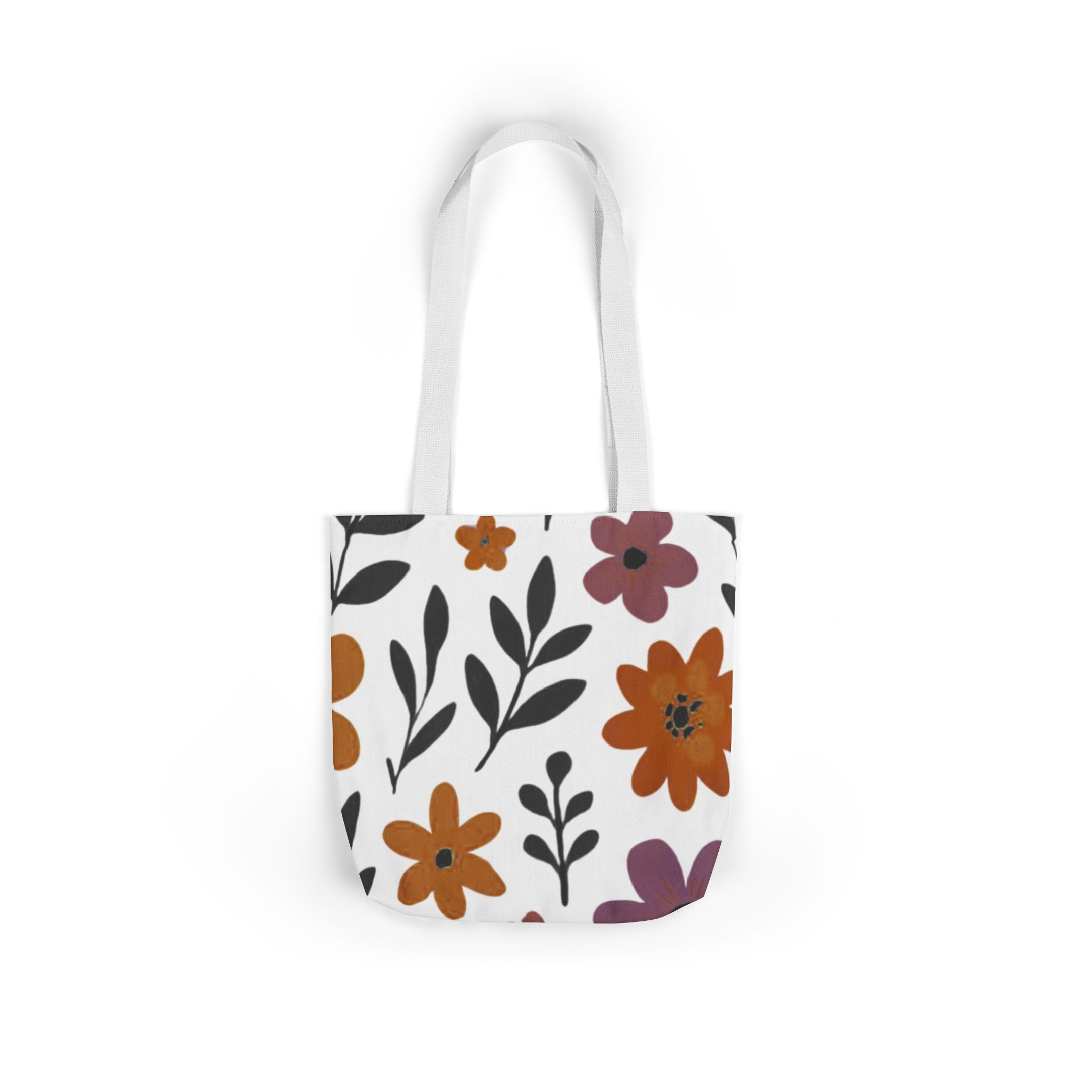 Floral Canvas Tote Bag — Autumn Wildflower Print