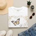 Butterfly Floral Tee — Yellow Monarch Nature Graphic T-Shirt