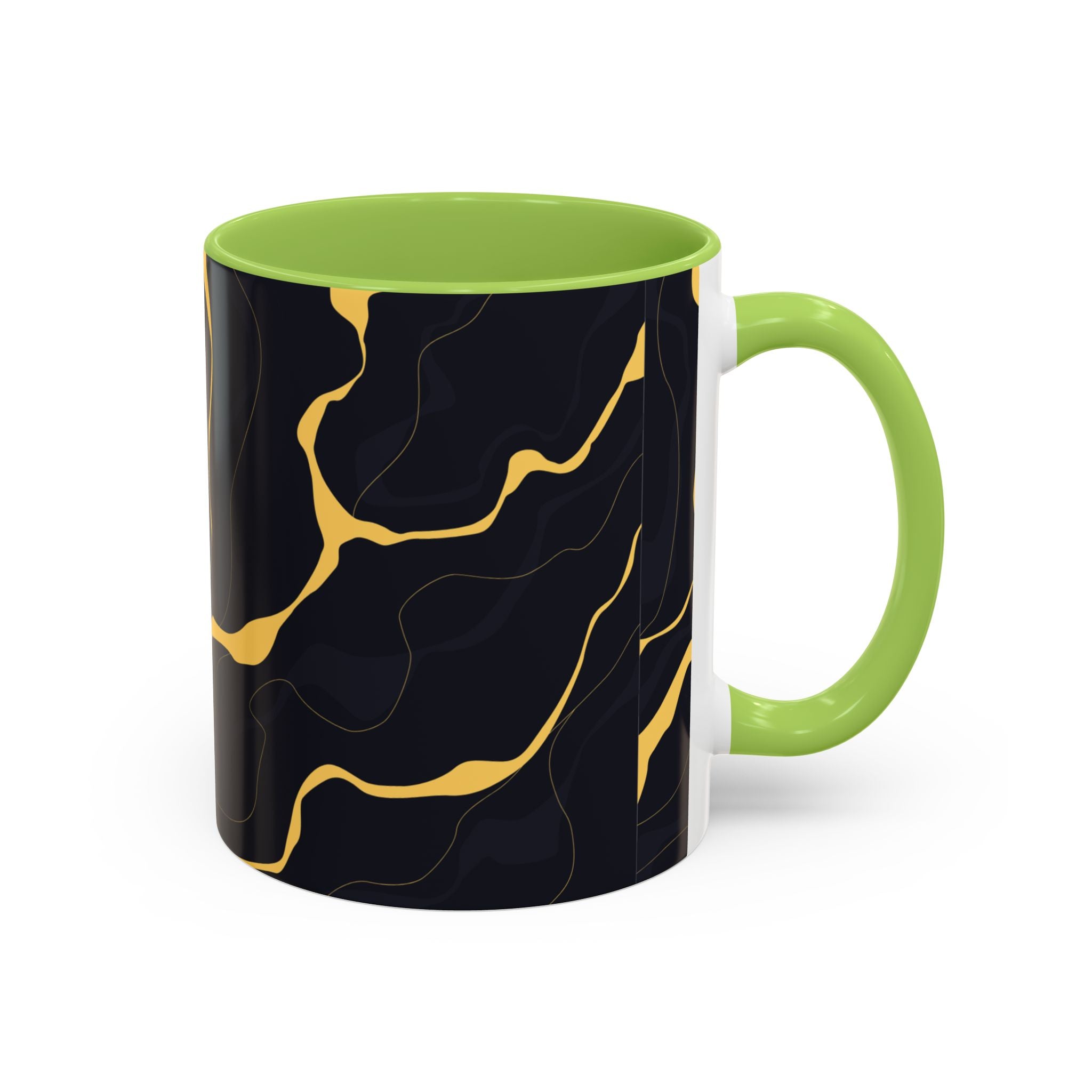Black & Gold Marble Accent Coffee Mug — 11/15oz