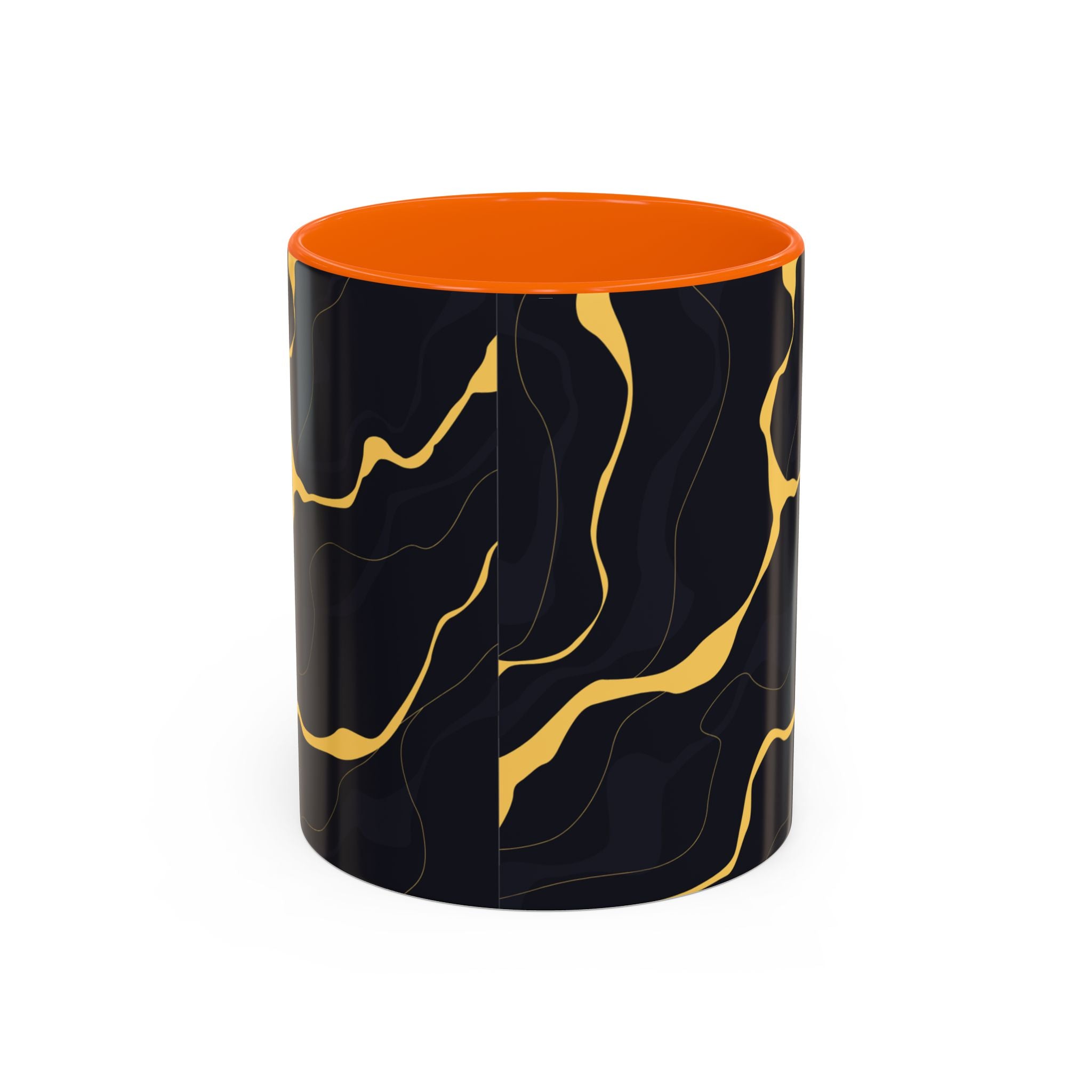 Black & Gold Marble Accent Coffee Mug — 11/15oz