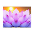 Lotus Sunrise Matte Canvas Wall Art — Purple Pink Floral Zen Décor