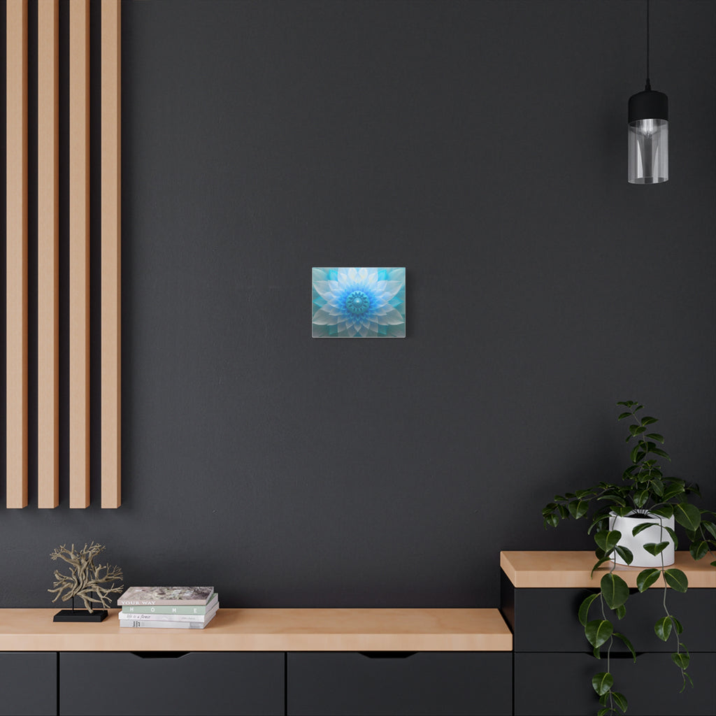 Blue Lotus Mandala Canvas Wall Art — Matte Stretched 1.25"