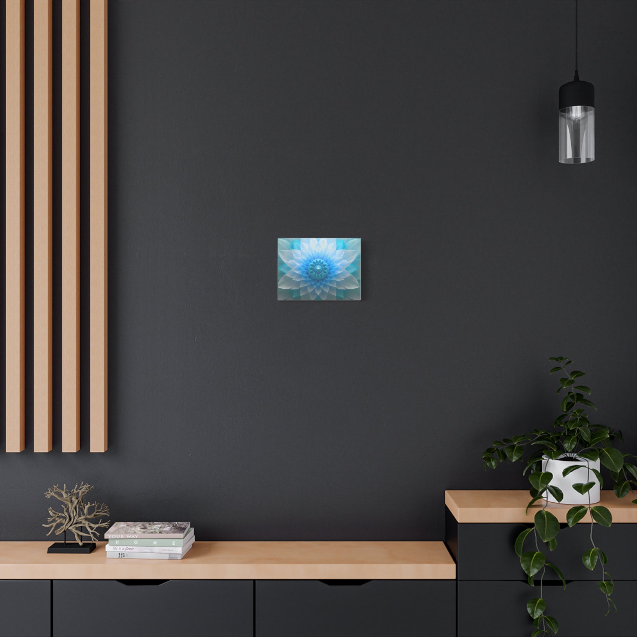 Blue Lotus Mandala Canvas Wall Art — Matte Stretched 1.25"
