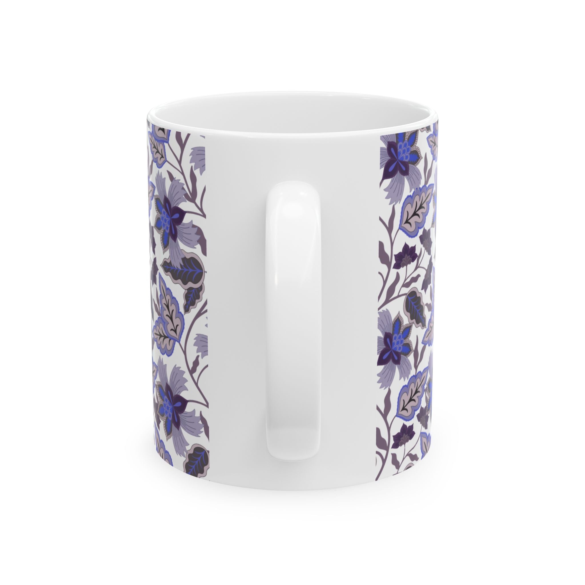 Blue Floral Ceramic Mug – Vintage Botanical Pattern (11oz & 15oz)