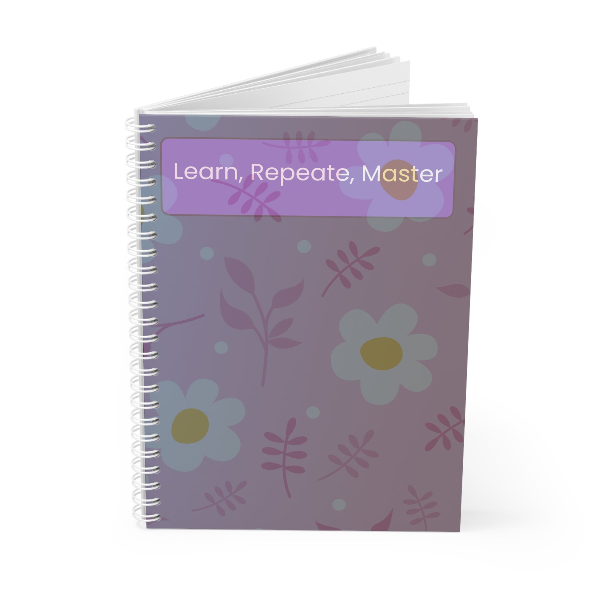 Spiral Notebook — Learn, Repeat, Master Floral Study Journal