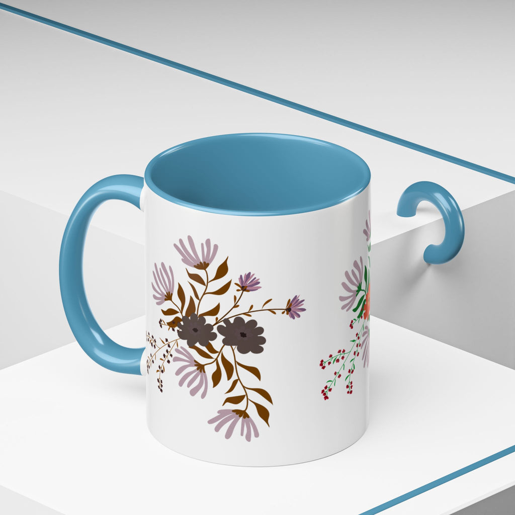 Floral Bouquet Accent Coffee Mug – Colorful Wildflower Design (11/15oz)