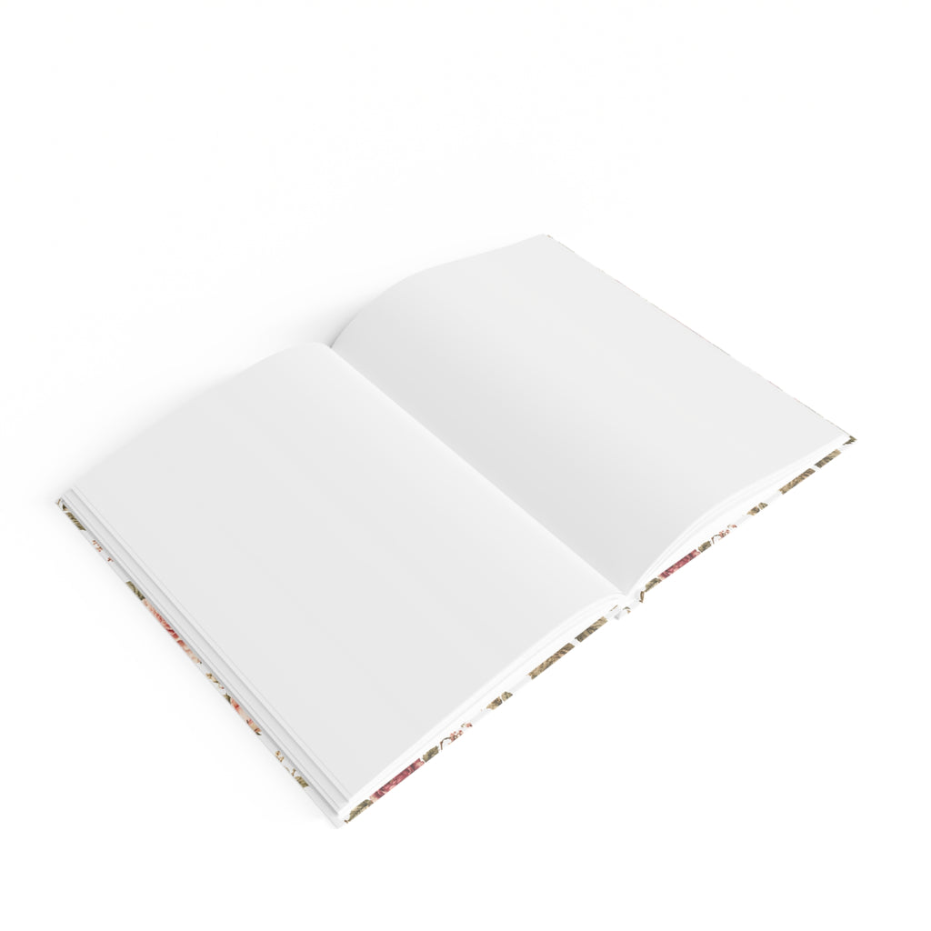 Floral Rose Hardcover Journal — Vintage Botanical Notebook
