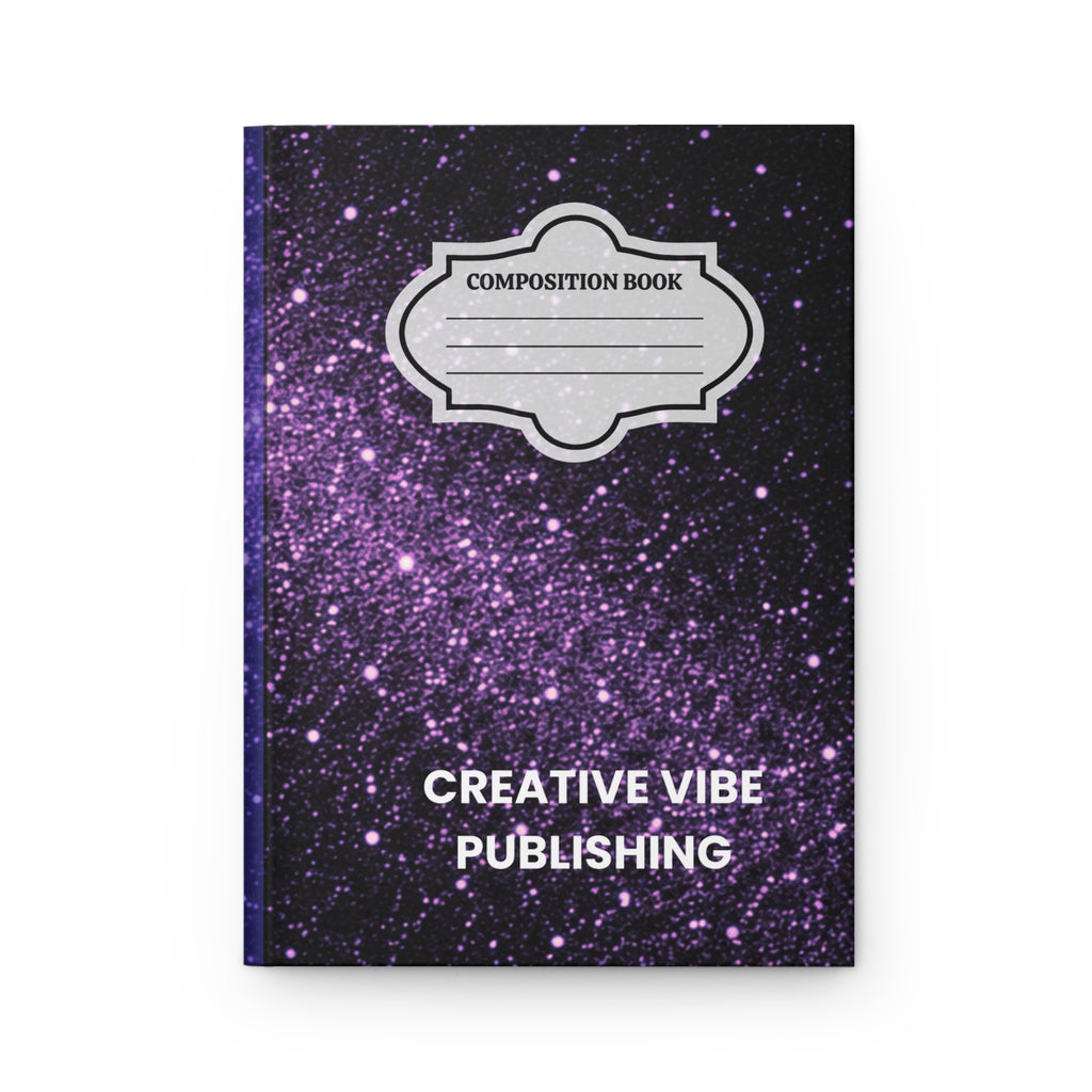 Purple Galaxy Hardcover Journal — "Creative Vibe Publishing" Composition Book