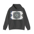 Floral Mandala Hoodie — Blue Botanical Symmetry Pullover
