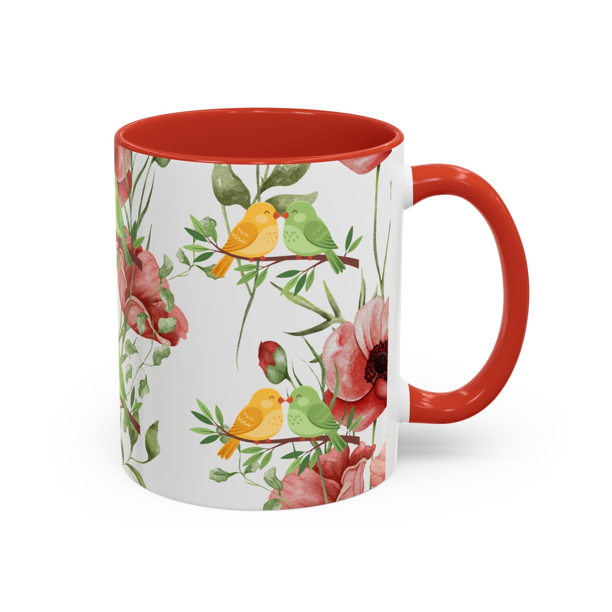 Floral Birds Accent Coffee Mug – Spring Garden 11/15oz