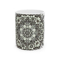 Floral Mandala Ceramic Mug — Green Succulent Pattern (11oz & 15oz)