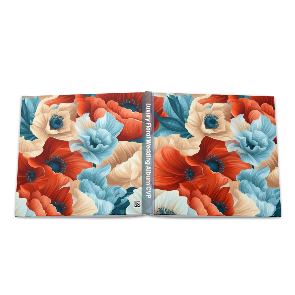 Floral Keepsake Photo Book — Hardcover Memory Album with Bold Red & Teal Poppy Design