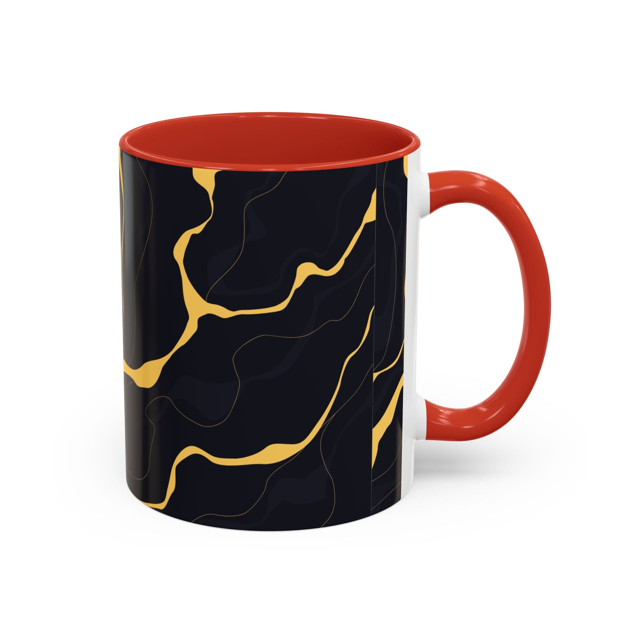 Black & Gold Marble Accent Coffee Mug — 11/15oz