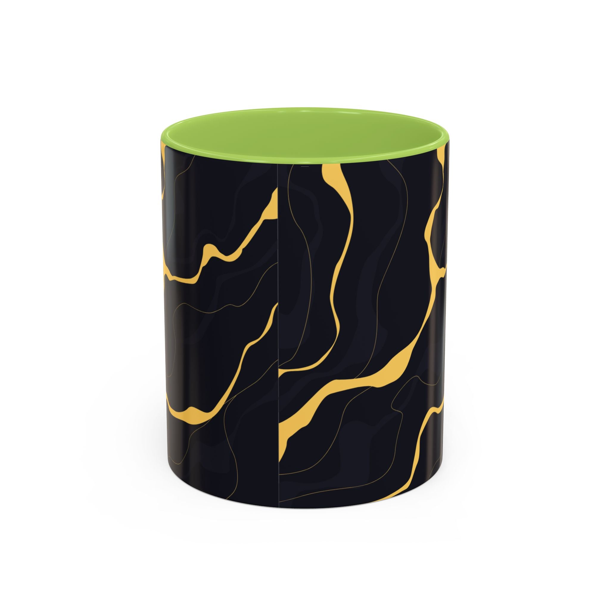 Black & Gold Marble Accent Coffee Mug — 11/15oz