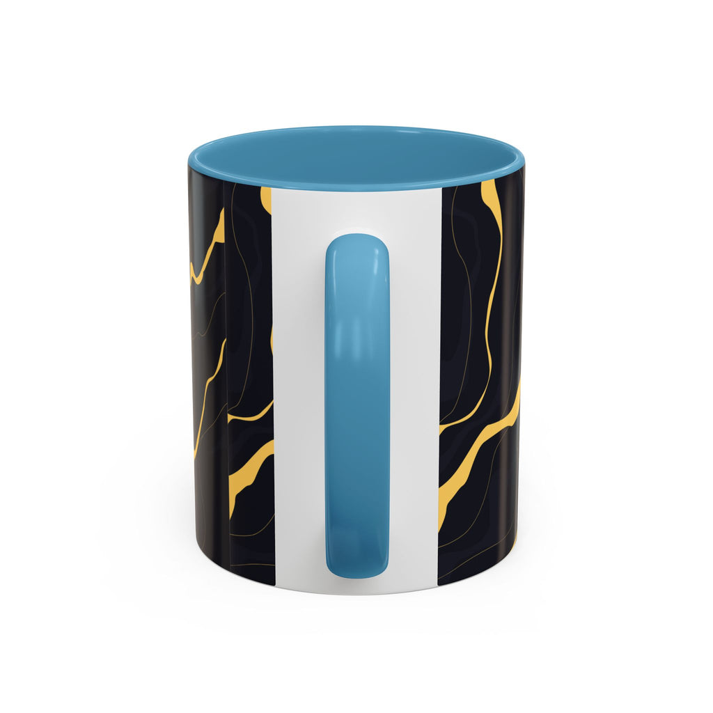 Black & Gold Marble Accent Coffee Mug — 11/15oz