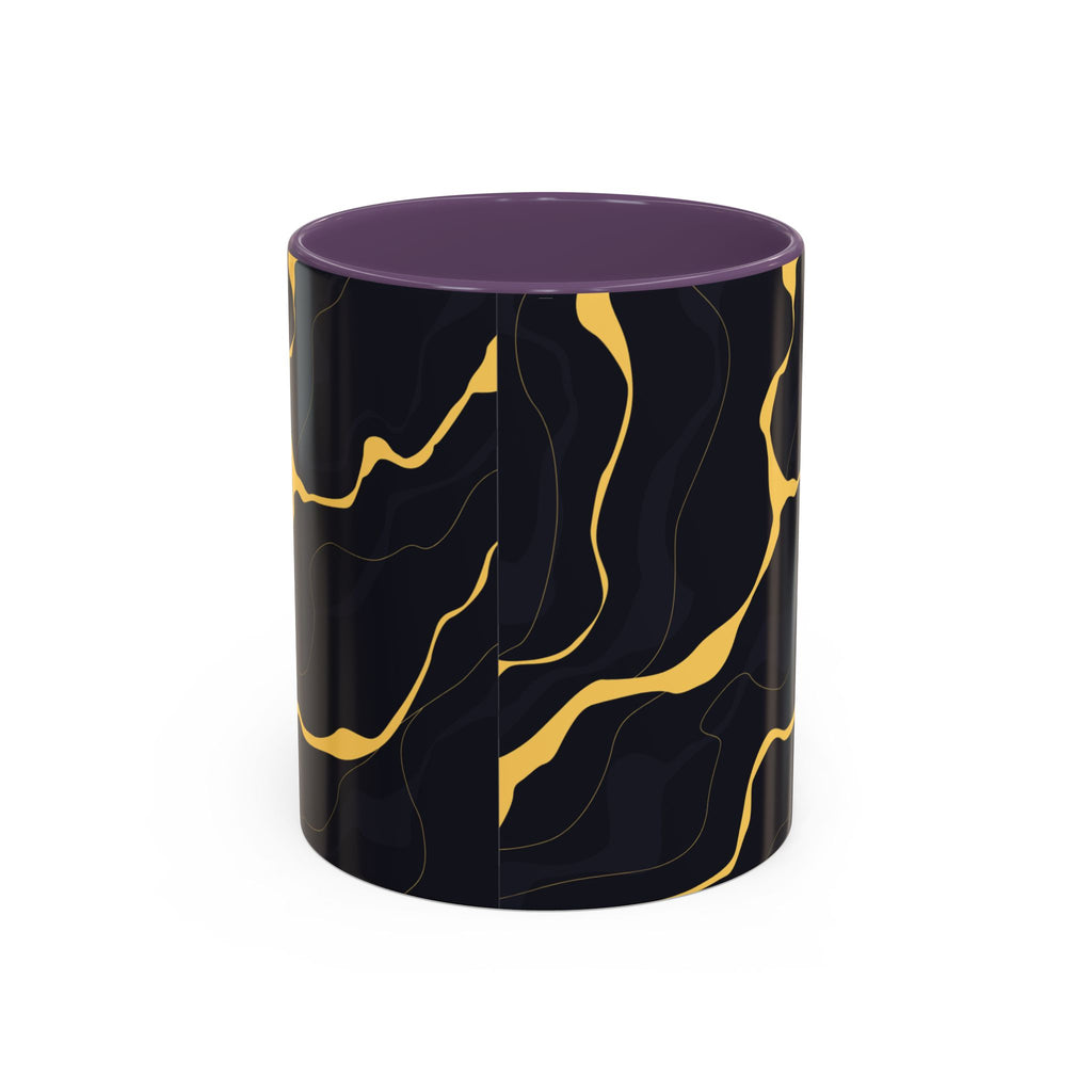 Black & Gold Marble Accent Coffee Mug — 11/15oz