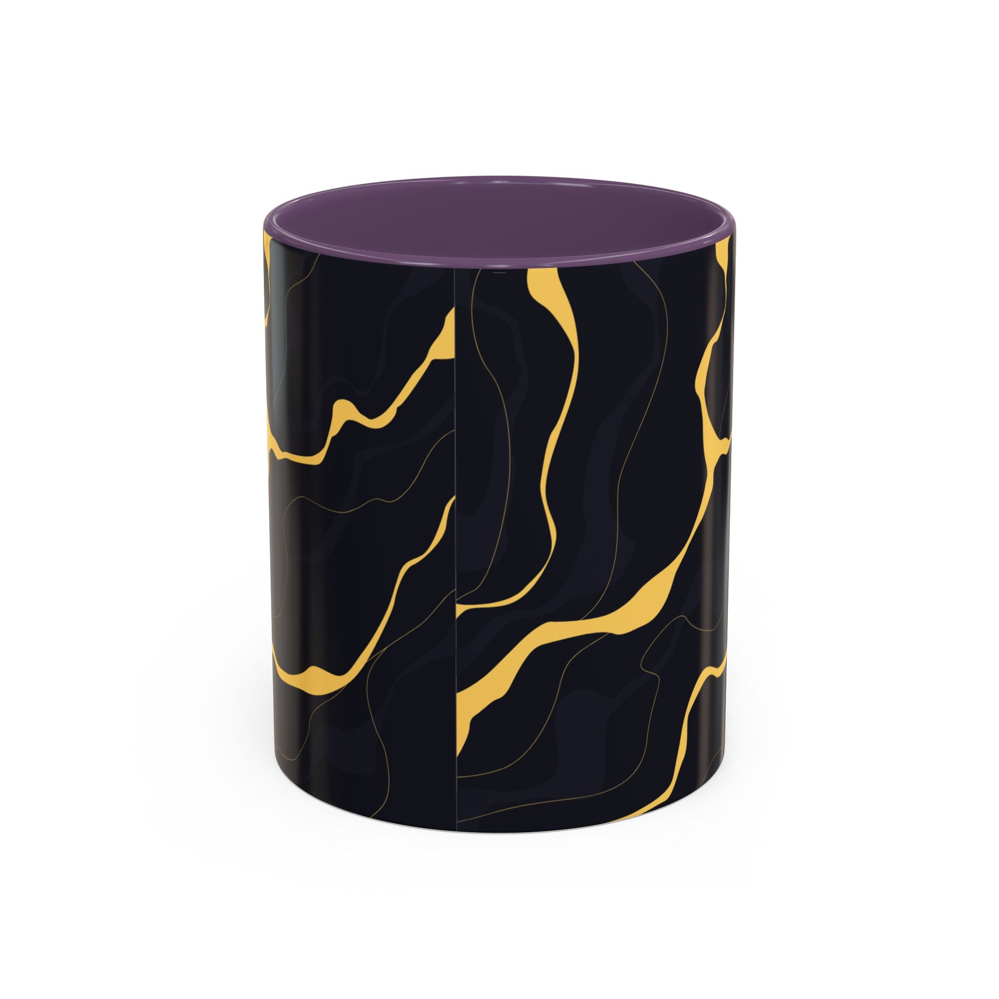 Black & Gold Marble Accent Coffee Mug — 11/15oz