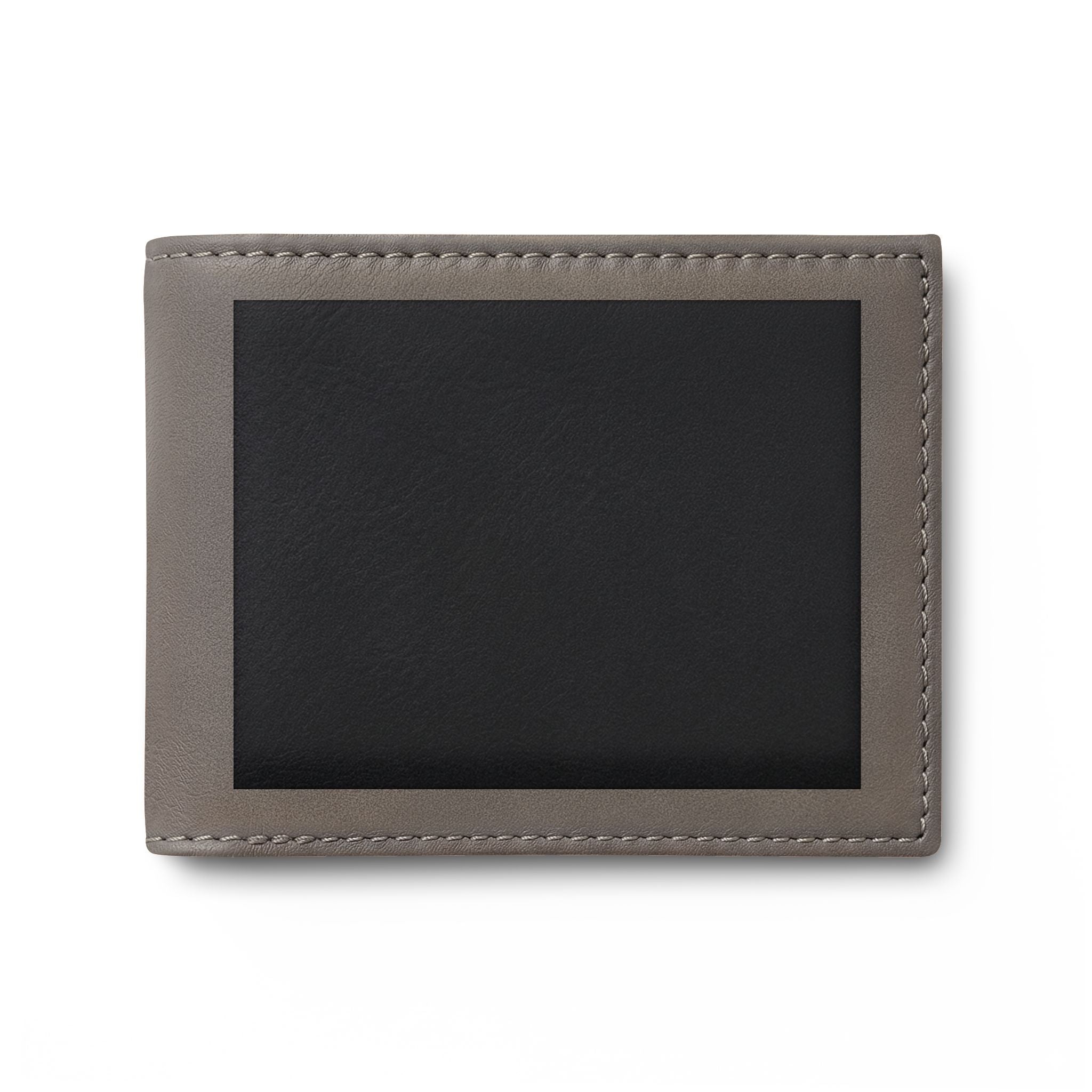 Bi-Fold Wallet — Slim Flip ID Window Leather Wallet