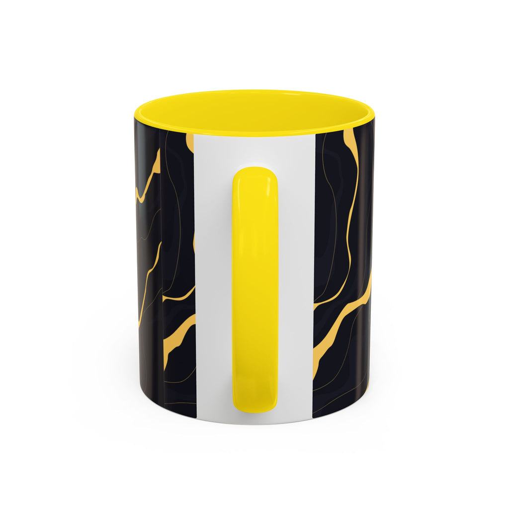 Black & Gold Marble Accent Coffee Mug — 11/15oz