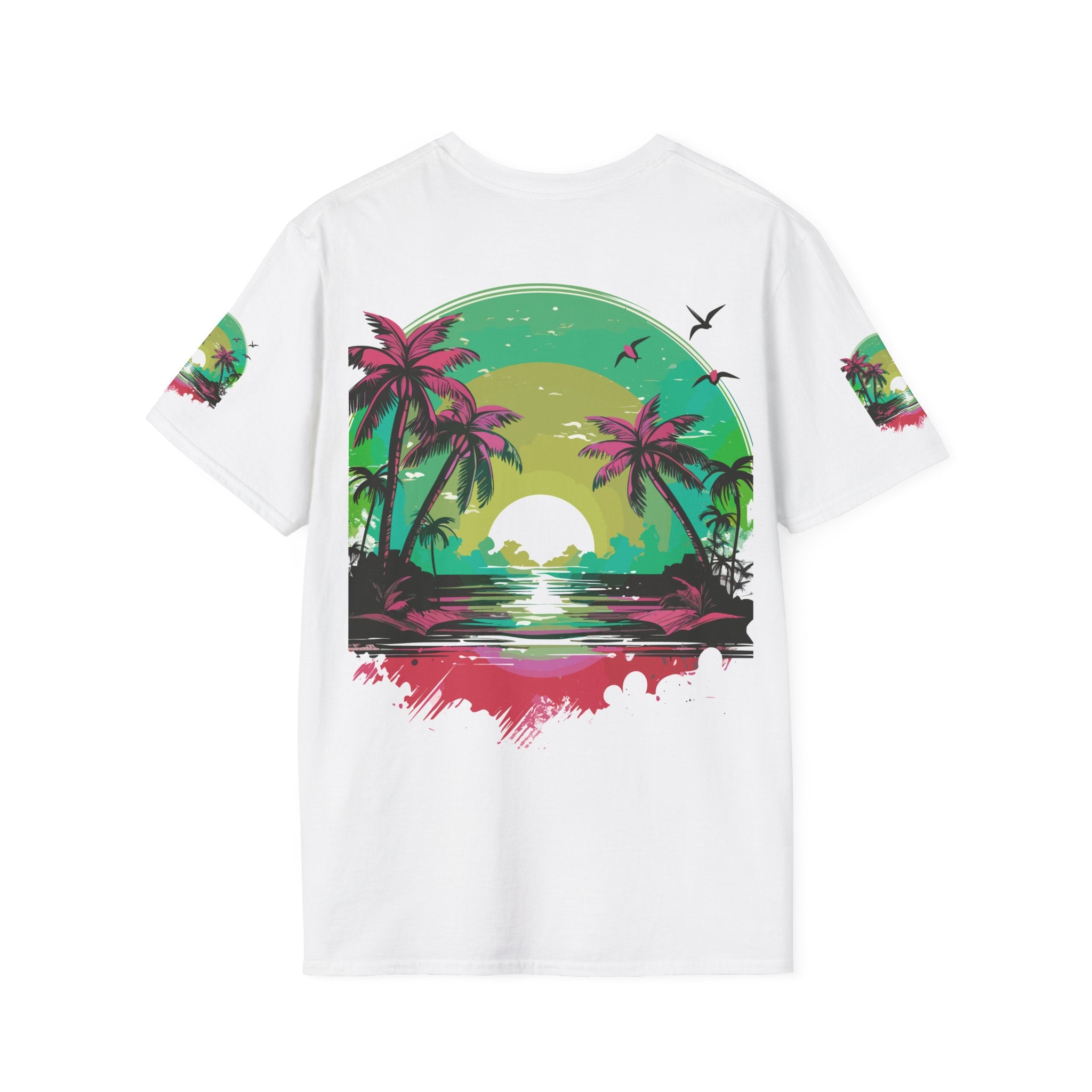T-Shirt — Tropical Sunset Palm Beach Graphic Tee