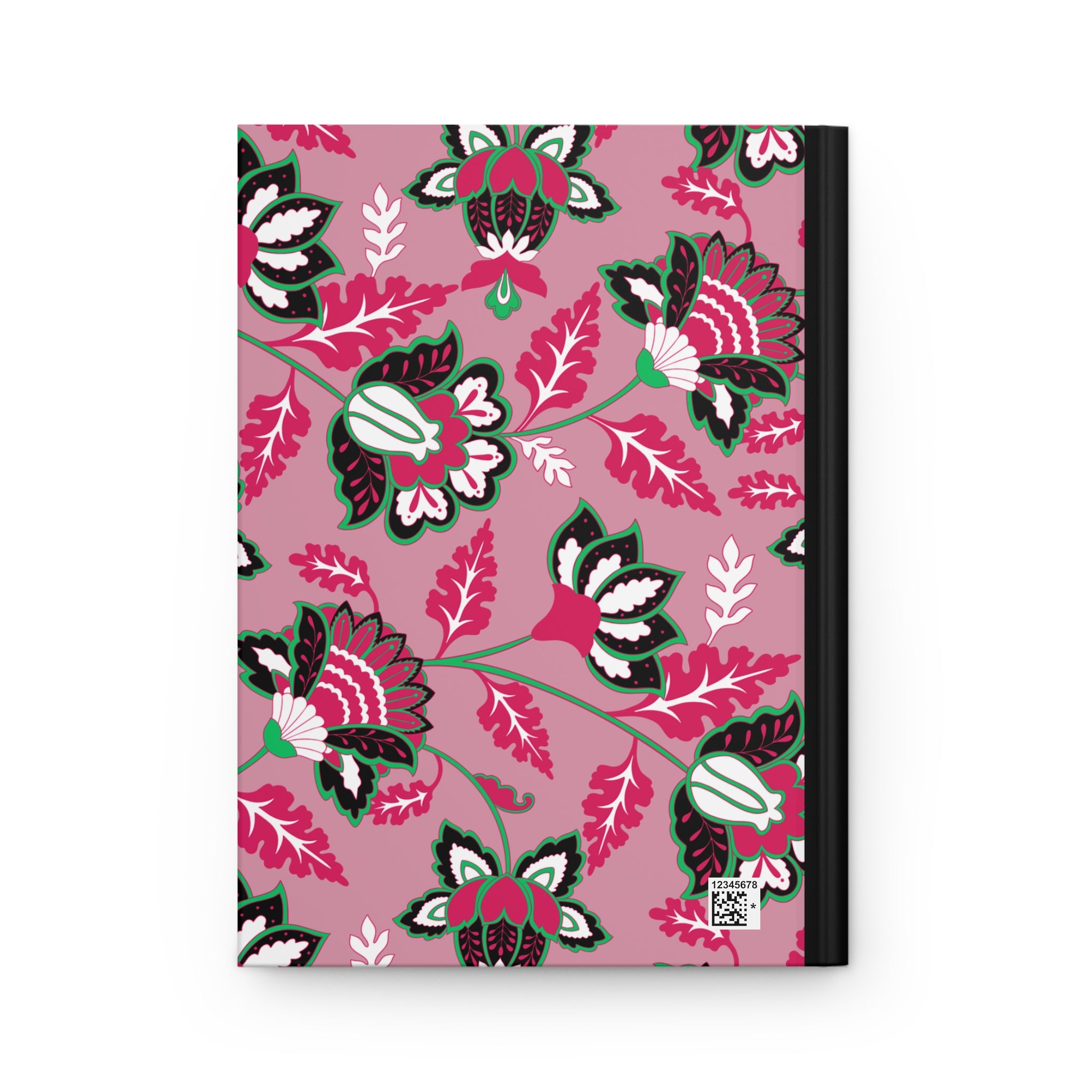 Floral Pattern Hardcover Journal — Pink Vintage Botanical Notebook