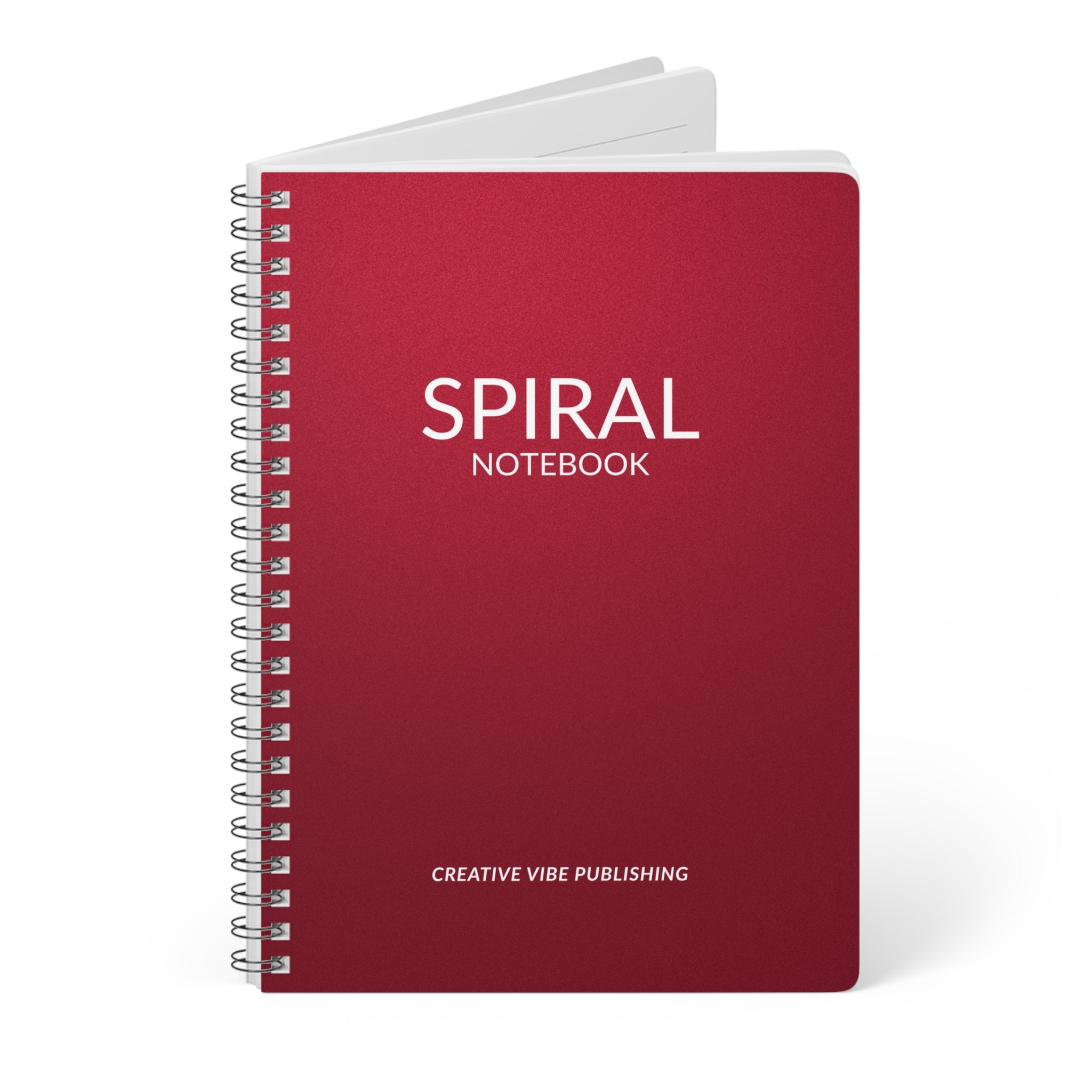 A5 Spiral Notebook — Burgundy 'SPIRAL NOTEBOOK' Softcover for Students & Journaling