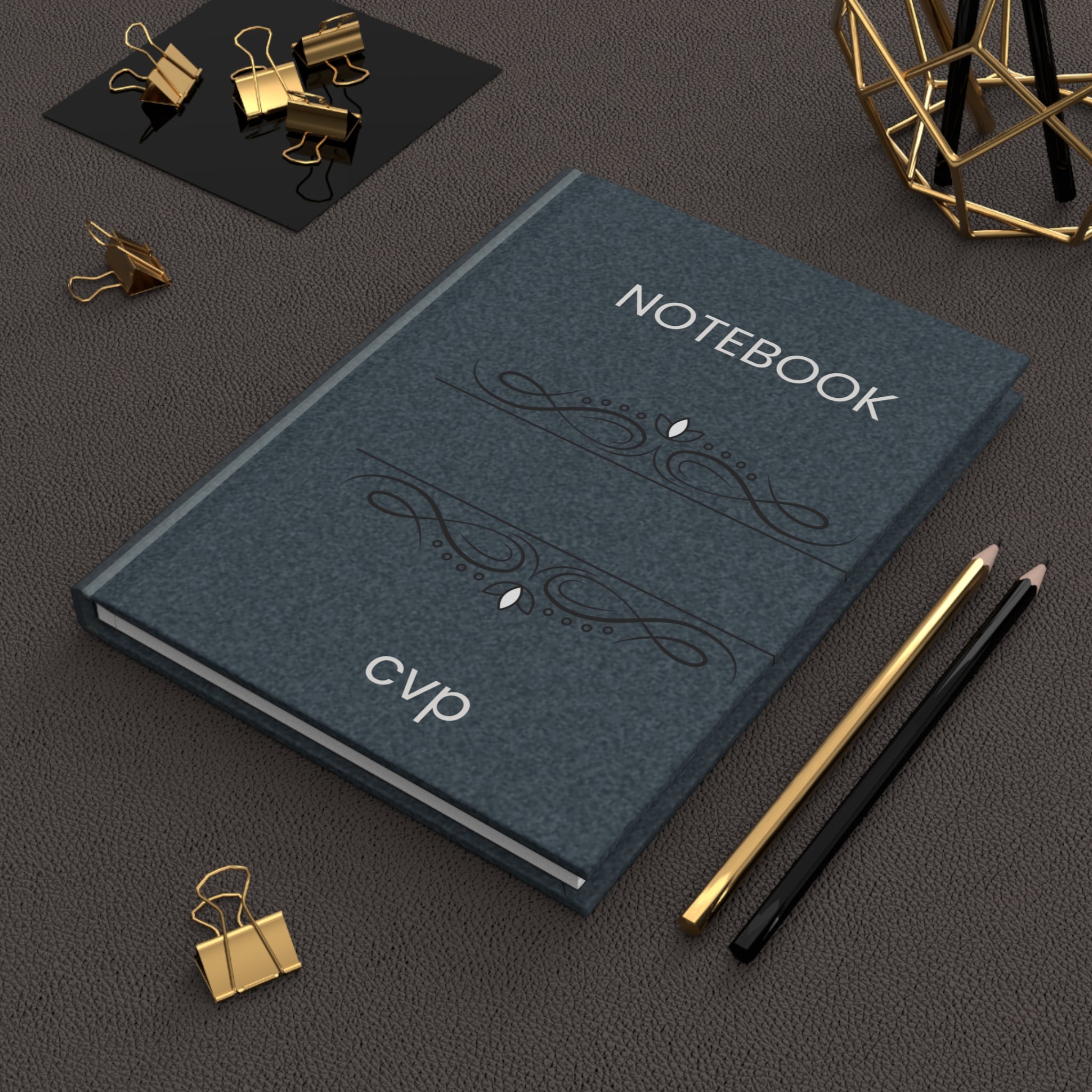 Notebook Elegant Matte Hardcover Notebook - Decorative Florish Journal