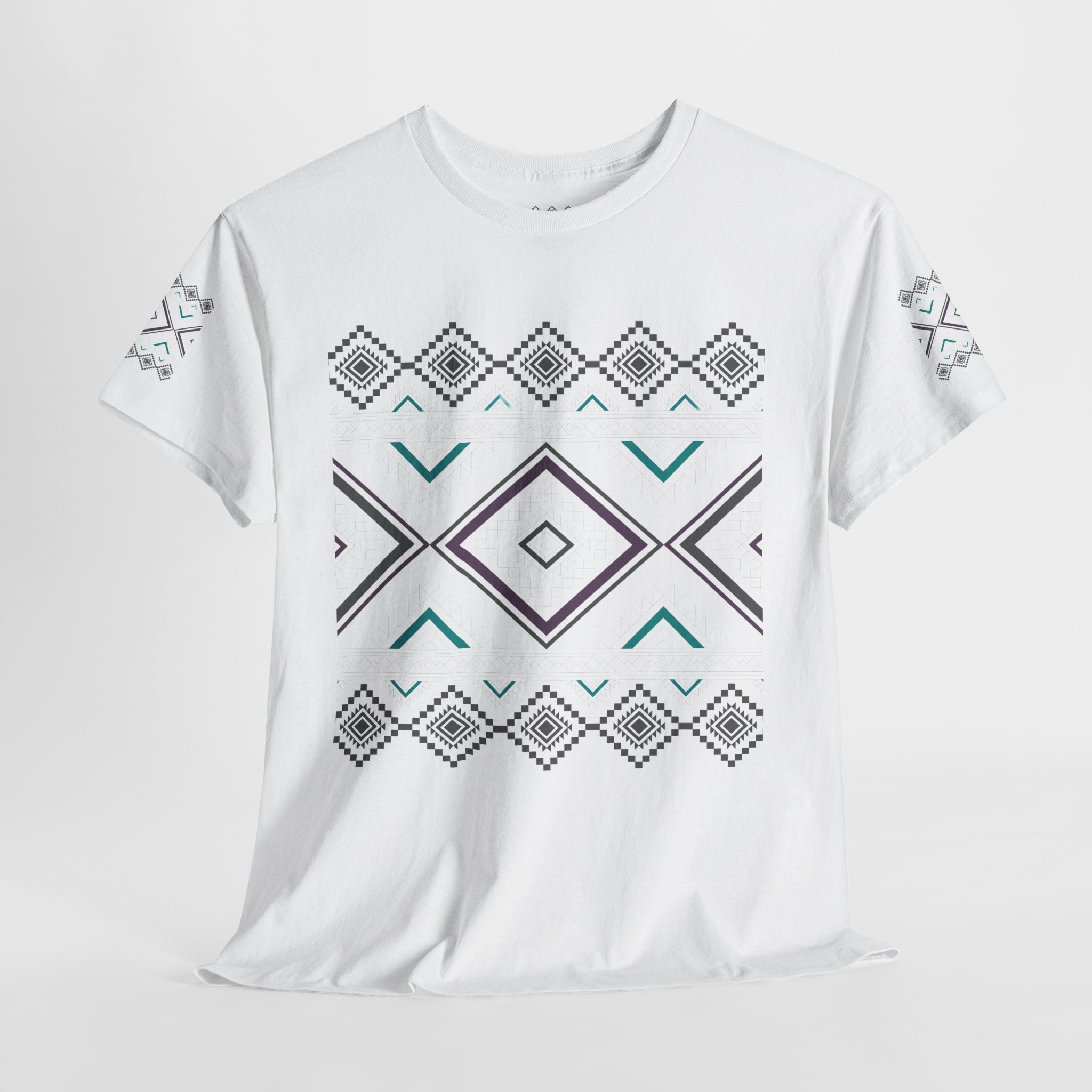 Geometric Aztec Tee — Tribal Diamond Pattern T-Shirt