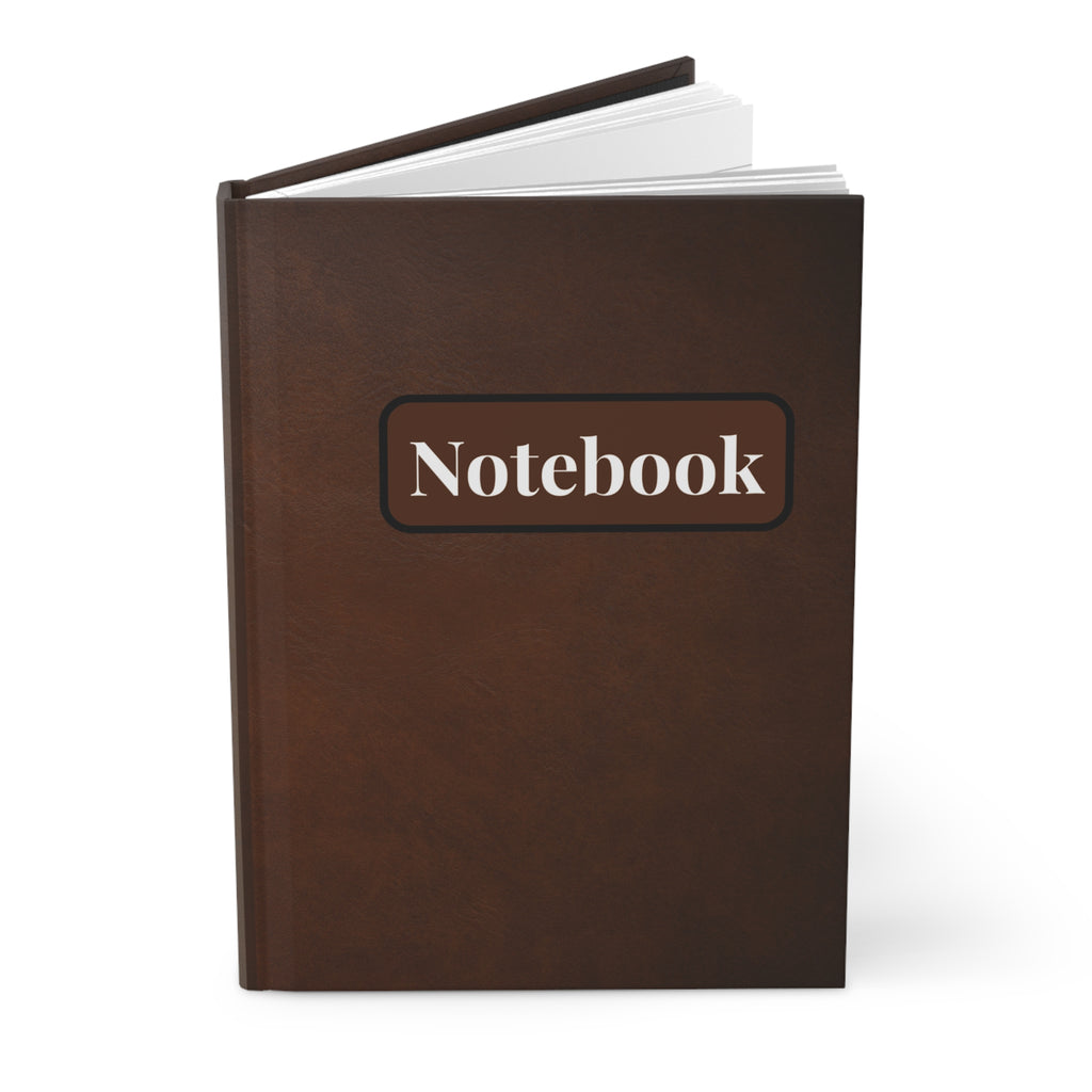 Vintage Brown Hardcover Notebook — 'Notebook' Embossed Journal for Writing, Notes & Gifts