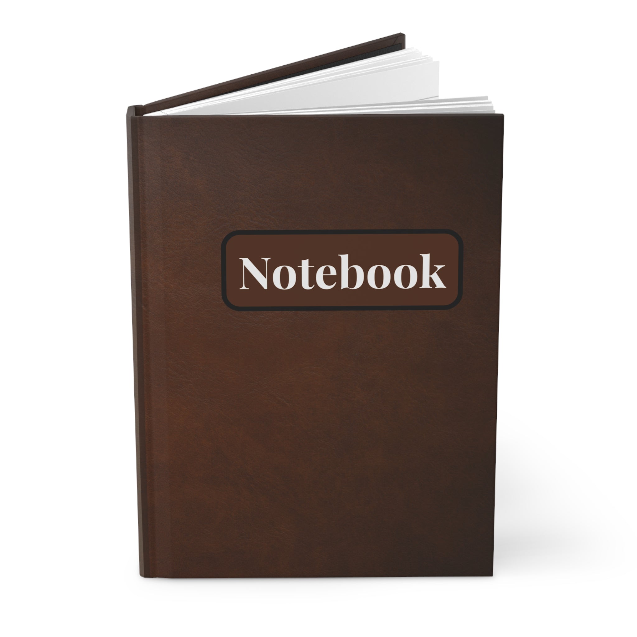 Vintage Brown Hardcover Notebook — 'Notebook' Embossed Journal for Writing, Notes & Gifts