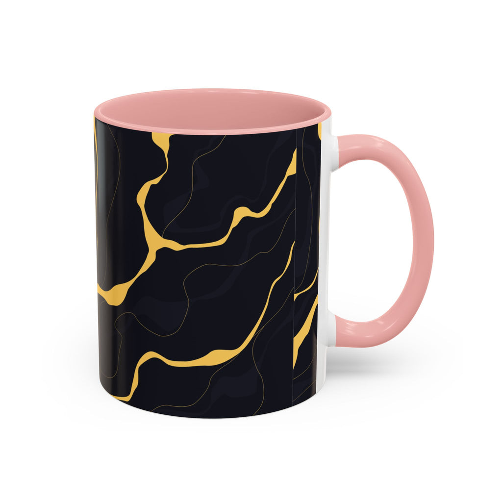 Black & Gold Marble Accent Coffee Mug — 11/15oz