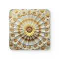 Sunflower Mandala Cork Coasters — Set of 4 Decorative Drink Coasters