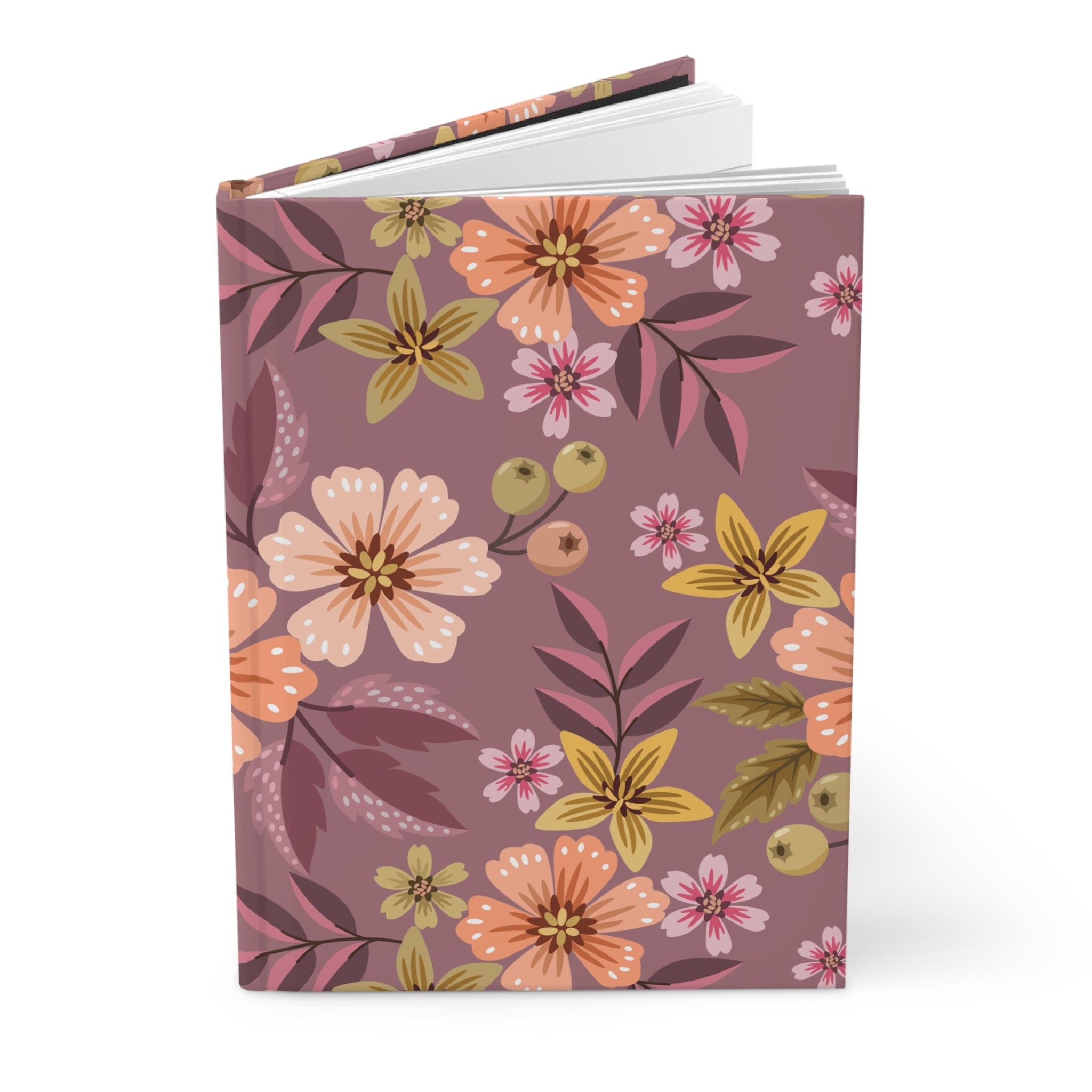 Floral Hardcover Journal — Mauve Vintage Blossom Notebook