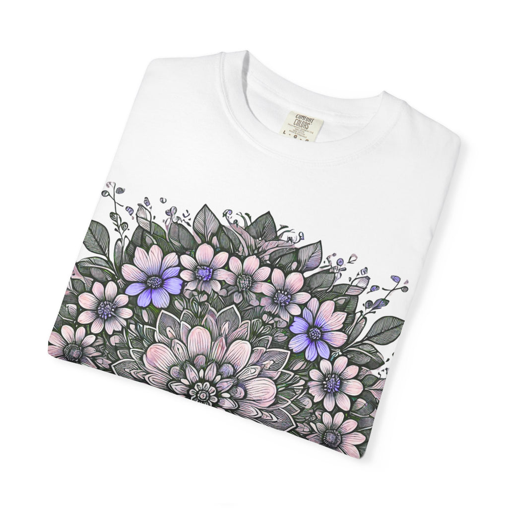 Floral Mandala T-Shirt — Pastel Garden Blossom Tee