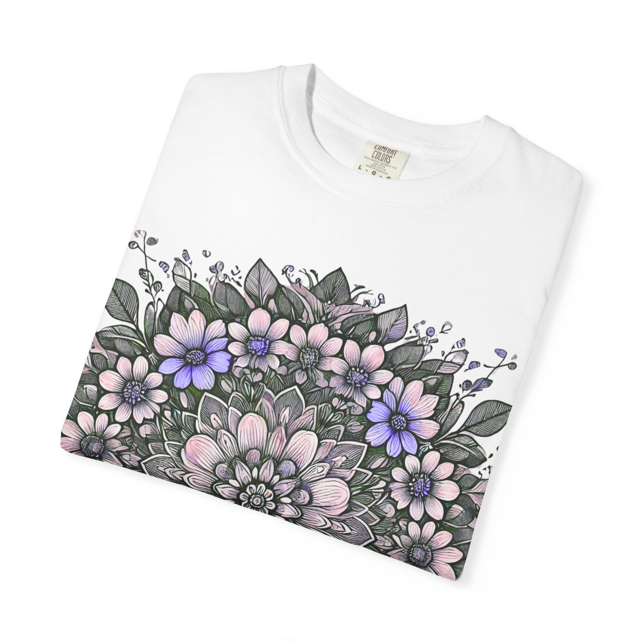 Floral Mandala T-Shirt — Pastel Garden Blossom Tee