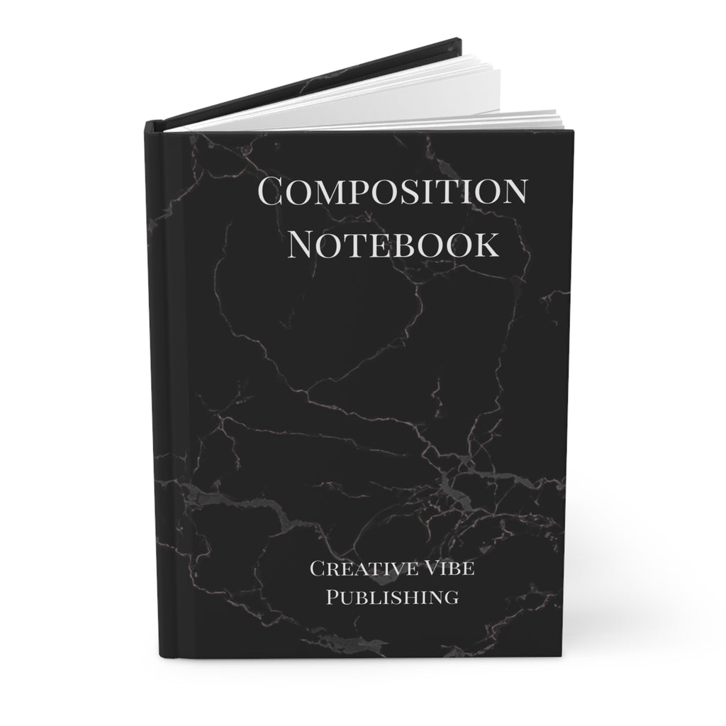 Composition Notebook Hardcover — Black Marble Journal (Creative Vibe Publishing)