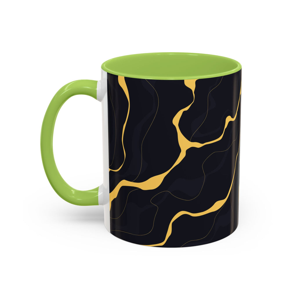 Black & Gold Marble Accent Coffee Mug — 11/15oz