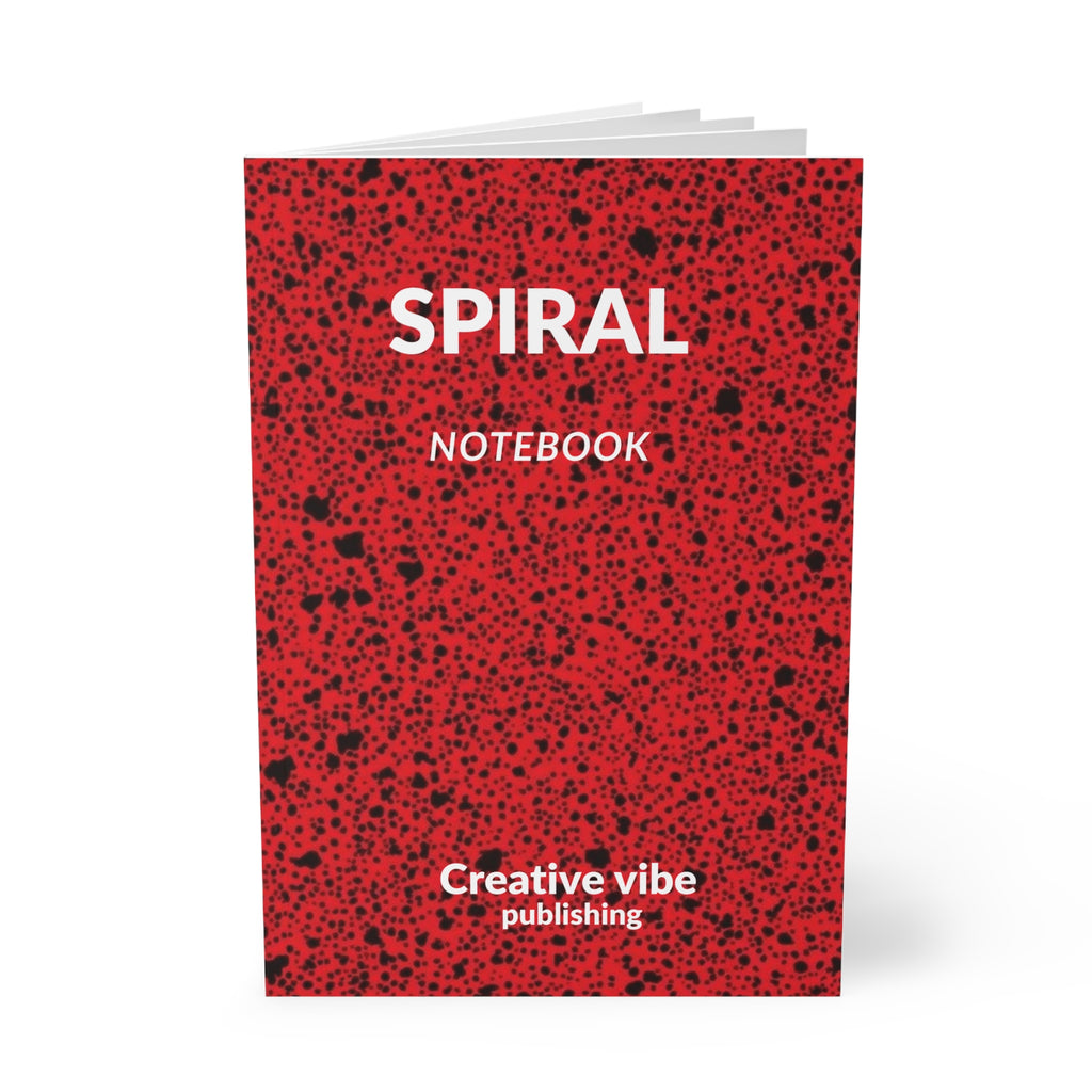Red Speckled Spiral Notebook — A5 Softcover Journal ("SPIRAL" Cover)